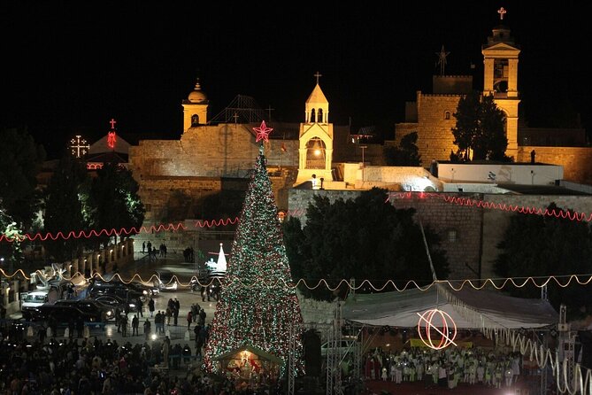 2024 Israel Christmas Holy Land Tour - Bethlehem Midnight Mass - Day 4 Via Dolorosa walking with pilgrims in Christmas air