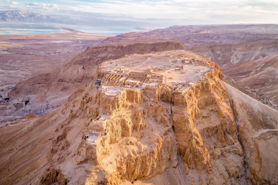 From Tel Aviv: Masada, Ein Gedi & Dead Sea Tour - Masada by cable car: fortress ruins with huge views