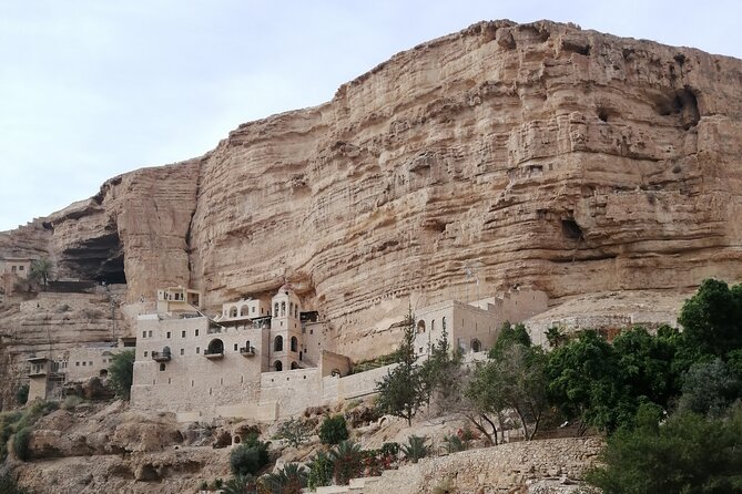 Mount of Temptation, Saint George Monestary, Saint Saba & Bethlehem One Day Tour - Mount of Temptation Monastery: optional cable car and desert-scale views