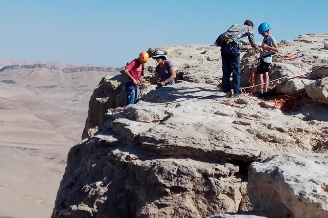 Rappelling Down the Ramon Crater Cliff - Rappelling the Ramon Crater cliff edge, Mitzpe Ramon style